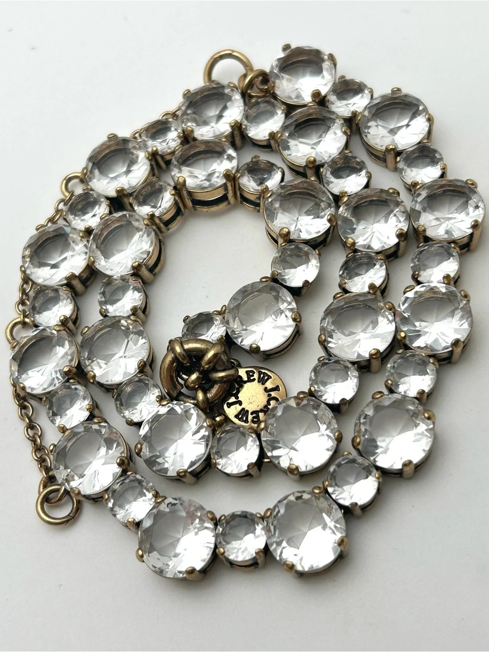 J. Crew Vintage Faceted Clear Jeweled Collar Necklace